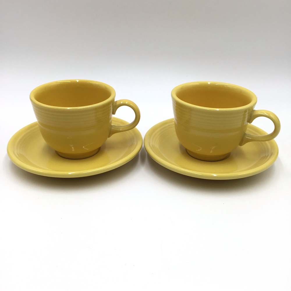 Fiesta yellow set of two cup and saucer